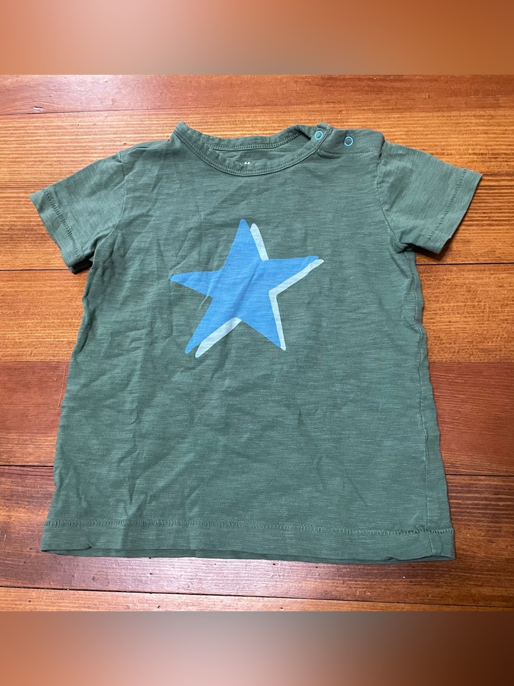 Primary Green Short-Sleeve Cotton Tee with Blue Star Size 18-24 Months